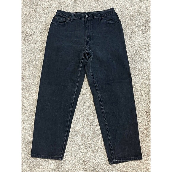 Levi’s 550 Relaxed Fit Tapered Jeans Size 14 MIS S 30x28 Black Denim MADE IN USA - Picture 2 of 10